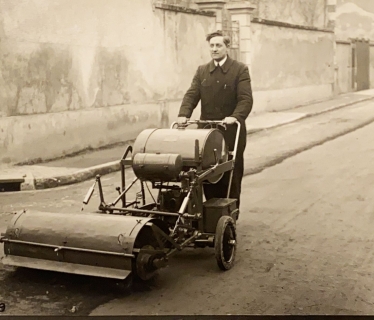 The first Mathieu street sweeper.